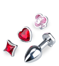 Laden Sie das Bild in den Galerie-Viewer, Analplug mit 4 austauschbaren Schmucksteinen Symbols