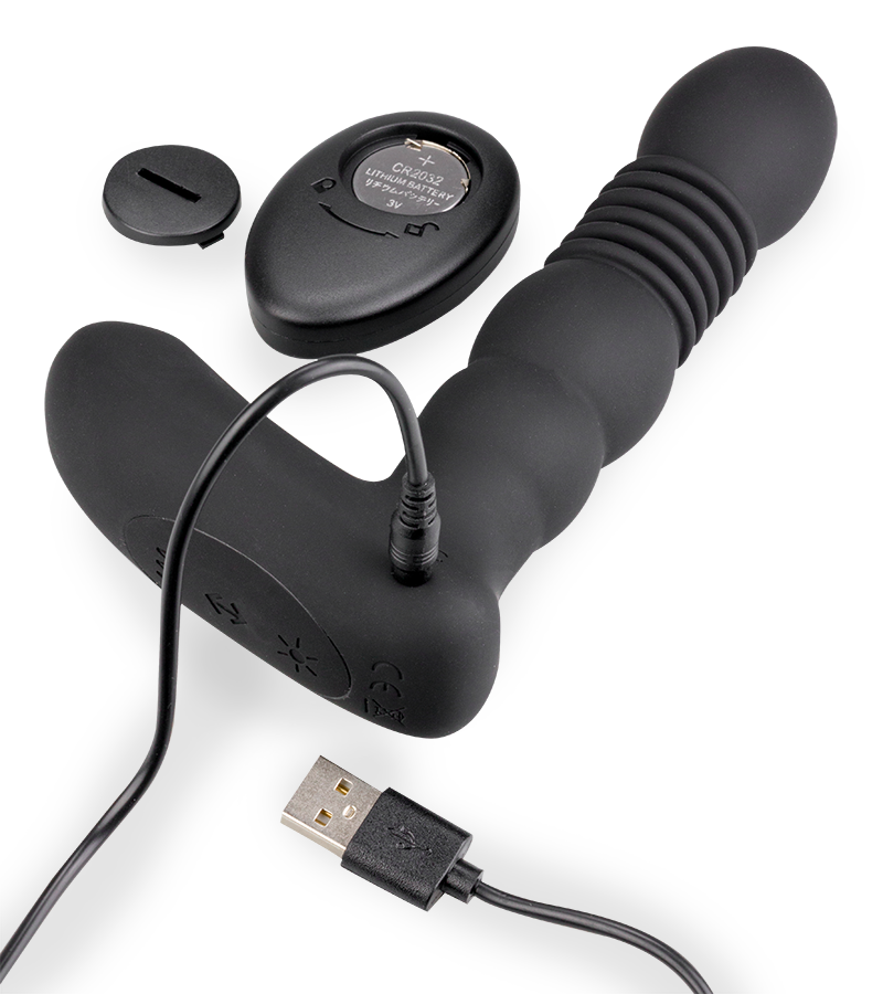 Analplug mit Vibration, Stoßfunktion und Heizung Mox