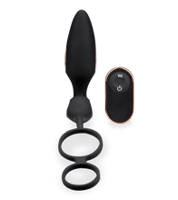 Laden Sie das Bild in den Galerie-Viewer, Analplug mit Vibration und Doppel-Cockring Domino