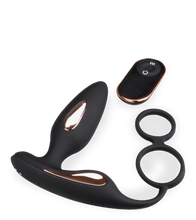 Laden Sie das Bild in den Galerie-Viewer, Analplug mit Vibration und Estim und Cockring Fever