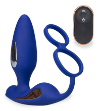 Laden Sie das Bild in den Galerie-Viewer, Analplug mit Vibration und Estim und Cockring Fever