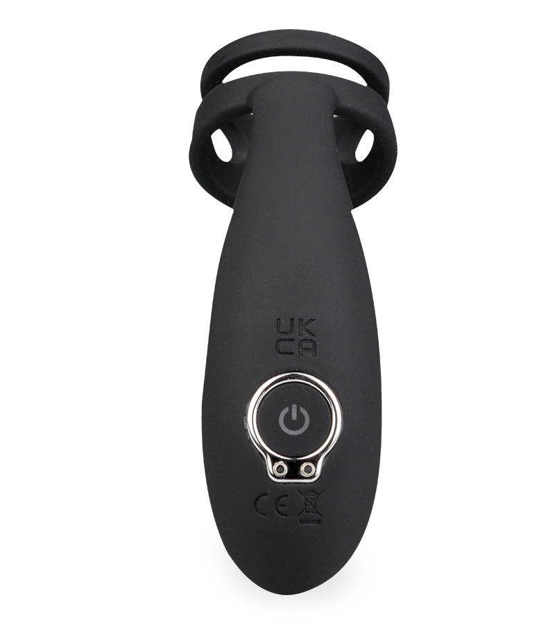 Analplug mit Vibrations- und Stoßfunktion und Doppel-Cockring Toronto