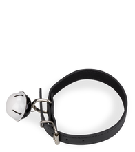 Laden Sie das Bild in den Galerie-Viewer, BDSM-Halsband aus Kunstleder mit großer Glocke