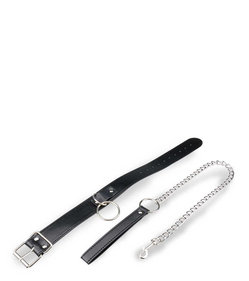 BDSM-Halsband mit O-Ring und Kette
