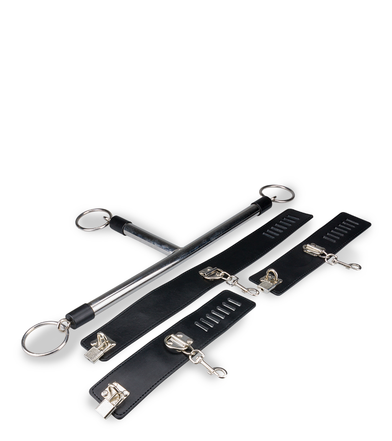 BDSM-Stange mit Halsband und Handfesseln