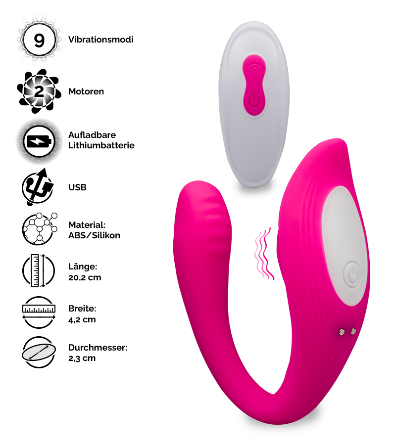 Biegbarer Klitoris- und G-Punkt-Stimulator mit Fernbedienung Idol