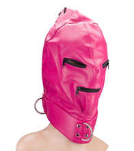 Laden Sie das Bild in den Galerie-Viewer, Bondage-Haube mit Reißverschlüssen an Augen und Mund