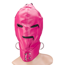Laden Sie das Bild in den Galerie-Viewer, Bondage-Haube mit Reißverschlüssen an Augen und Mund