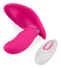 Laden Sie das Bild in den Galerie-Viewer, Butterfly-Vibrator in Muschelform mit Innendildo