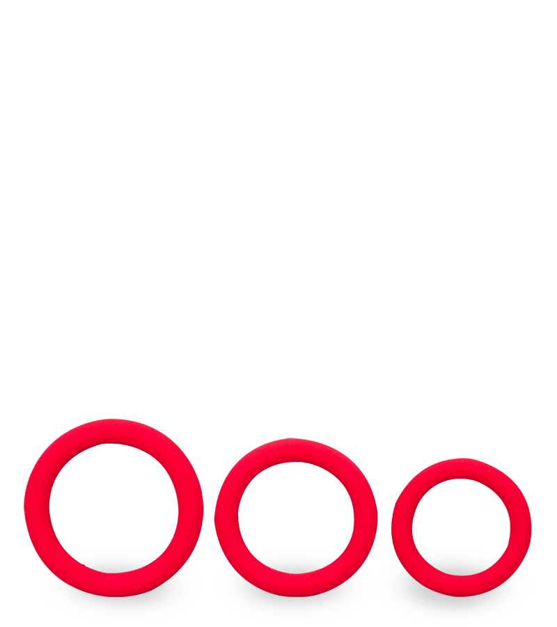 Cockring-Set aus medizinischem Silikon 3-teilig Zoom