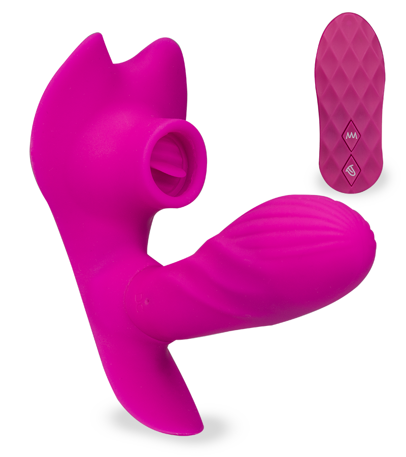 Cunnilingus-Sextoy mit Heizdildo