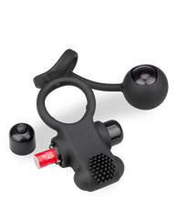 Laden Sie das Bild in den Galerie-Viewer, Doppel-Cockring mit Vibration und Analkugel