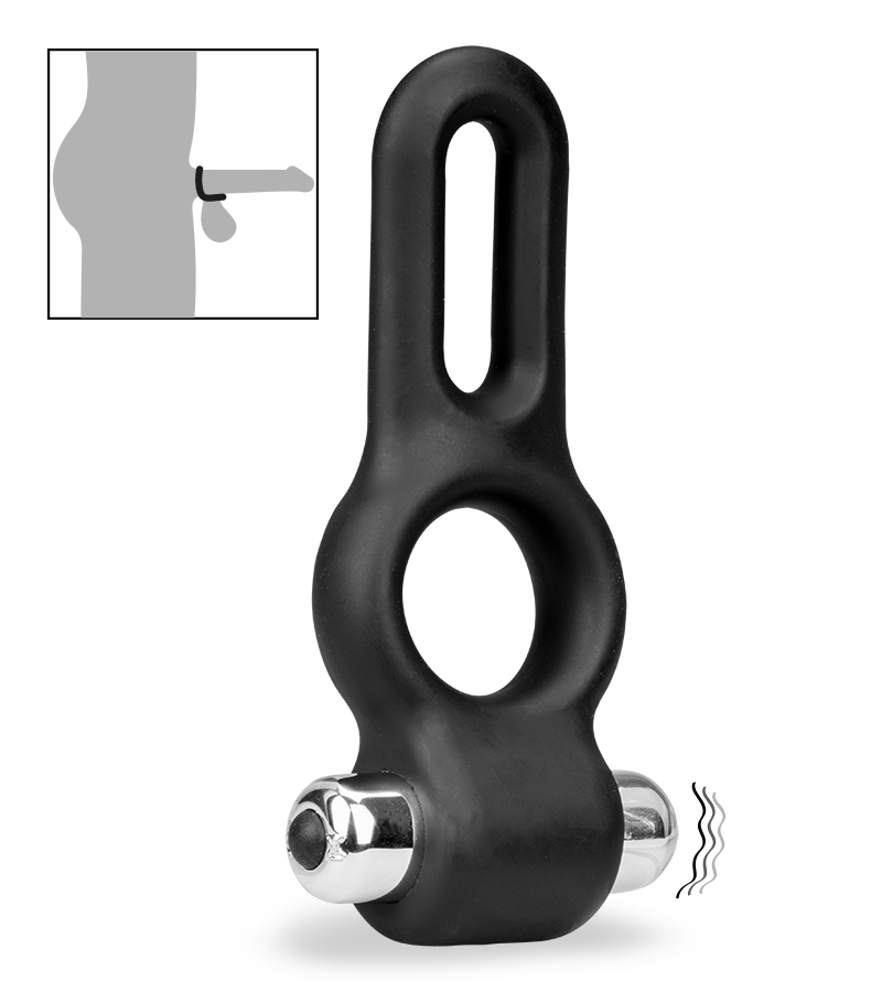 Doppel-Penisring mit Vibration aus Silikon Jaxon