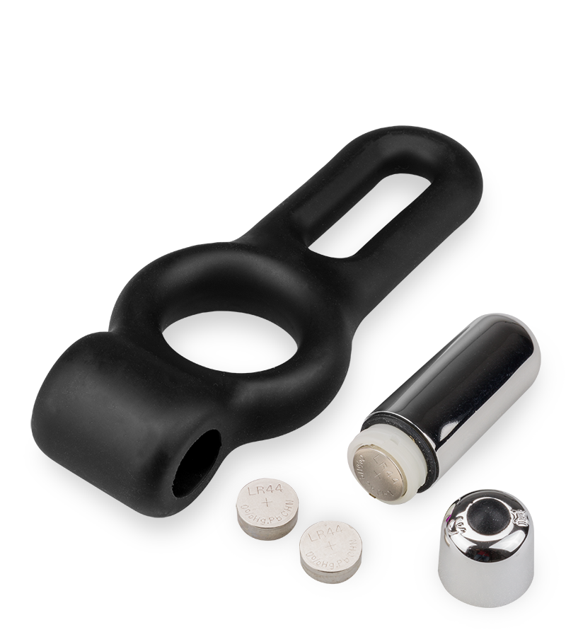 Doppel-Penisring mit Vibration aus Silikon Jaxon