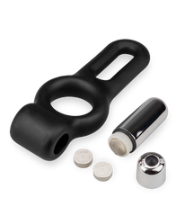 Laden Sie das Bild in den Galerie-Viewer, Doppel-Penisring mit Vibration aus Silikon Jaxon