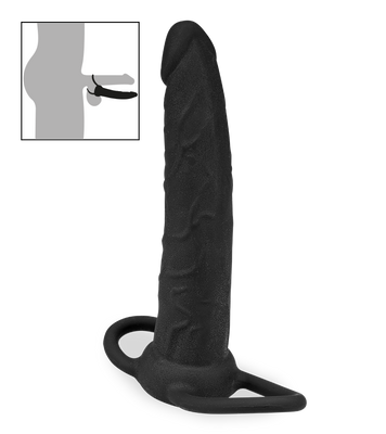 Doppeldildo mit Penis- und Hodenring