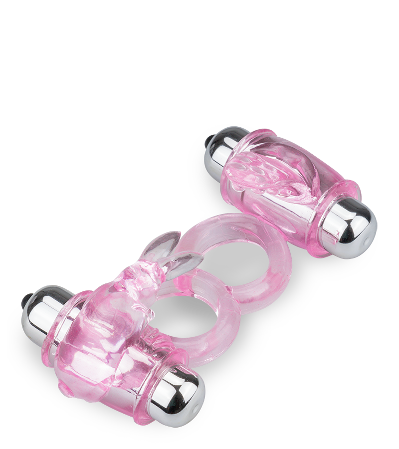Doppelter Vibro-Penisring mit Klitorisreizer