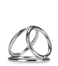 Laden Sie das Bild in den Galerie-Viewer, Dreifacher Cockring aus Edelstahl Holdy