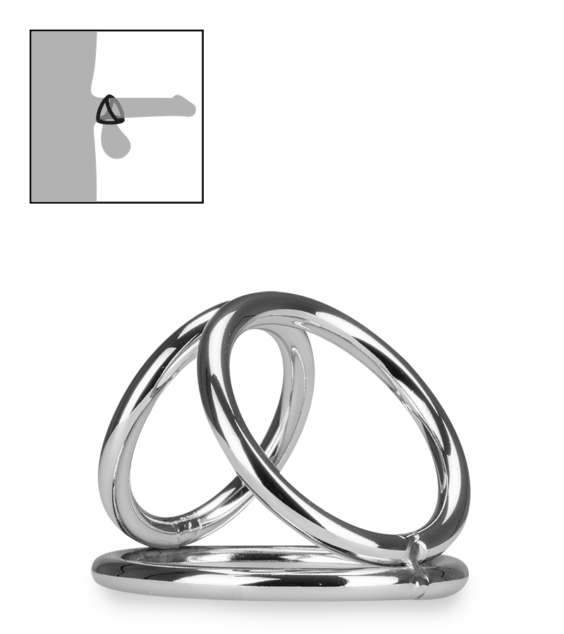 Dreifacher Cockring aus Edelstahl Holdy