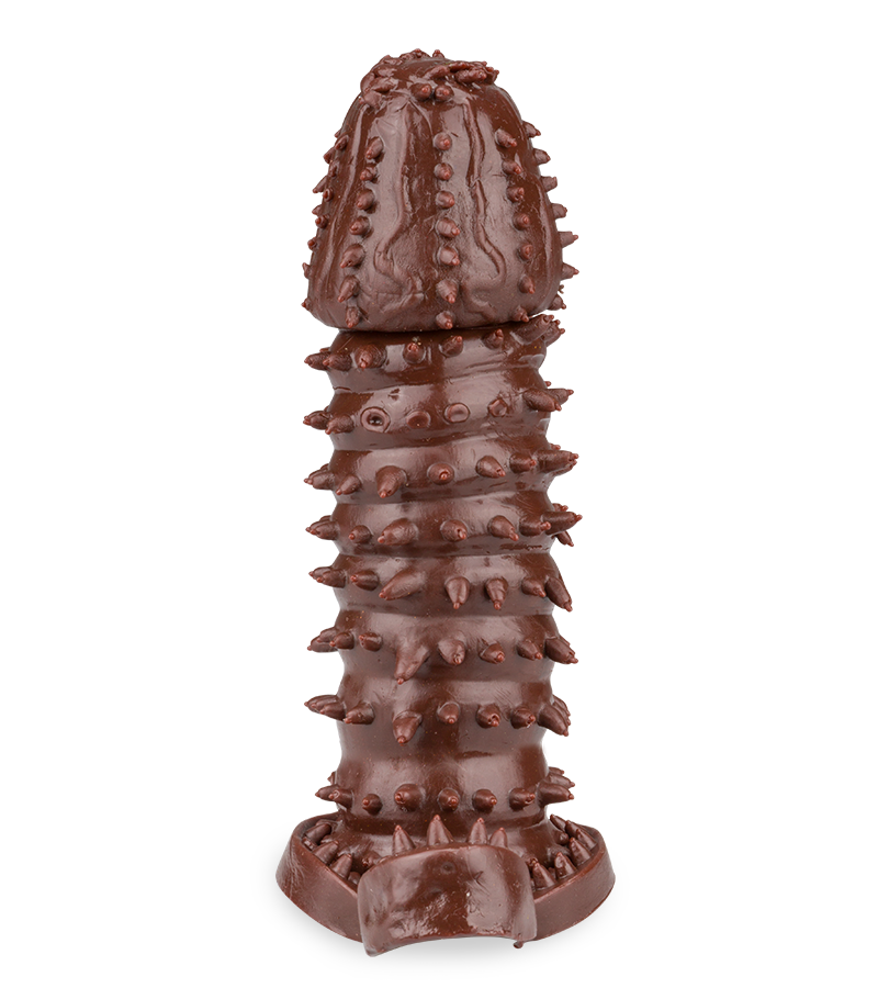 Dunkle genoppte Penishülle