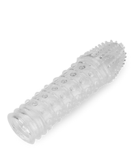 Laden Sie das Bild in den Galerie-Viewer, Durchsichtige Penishülle mit Noppen an Spitze und Schaft