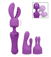 Laden Sie das Bild in den Galerie-Viewer, Fantasy-Wand-Vibrator mit 3 Aufsätzen, 10 Modi