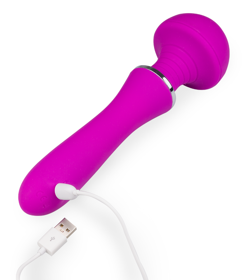Fantasy-Wand-Vibrator mit breitem Massagekopf 12 Modi