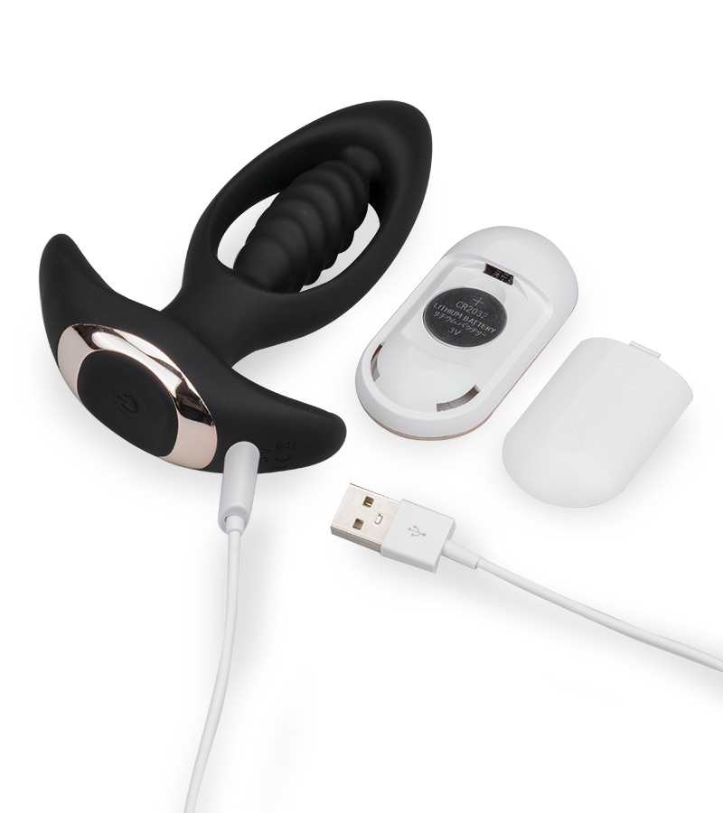 Ferngesteuerter Analplug mit Vibration Anchor