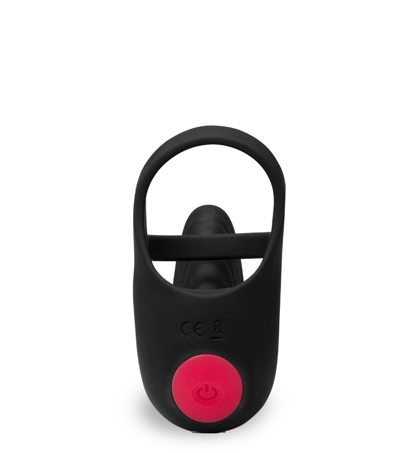 Ferngesteuerter Hoden-Massager mit Doppel-Cockring Shape