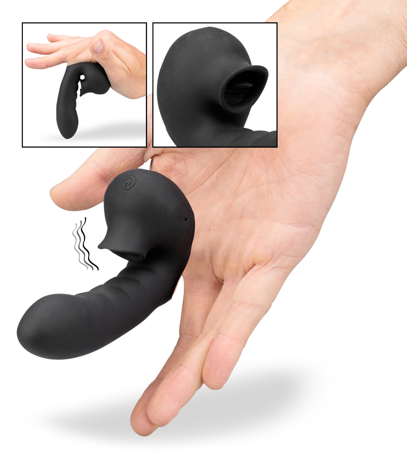 Fingervibrator mit Cunnilingus-Zunge