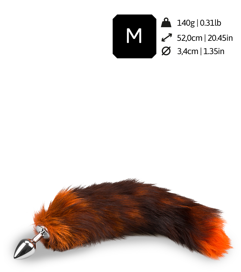 Foxtail-Analplug in Schwarz-Orange