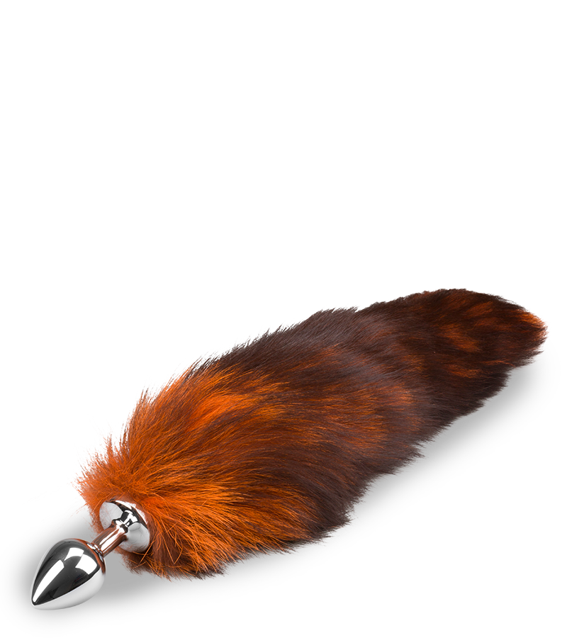 Foxtail-Analplug in Schwarz-Orange