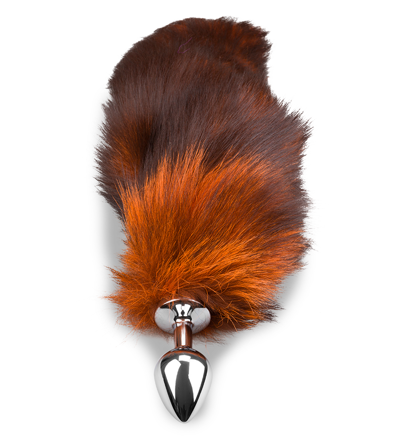 Foxtail-Analplug in Schwarz-Orange