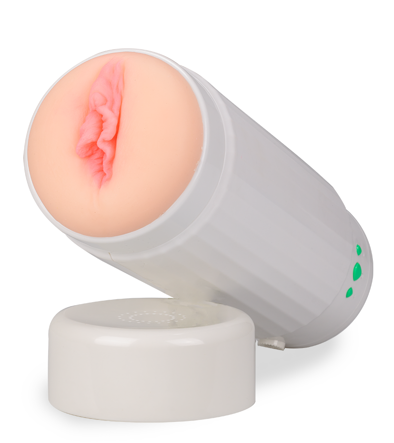 Freihand-Masturbator mit Gürtel und Vagina-Aufsatz