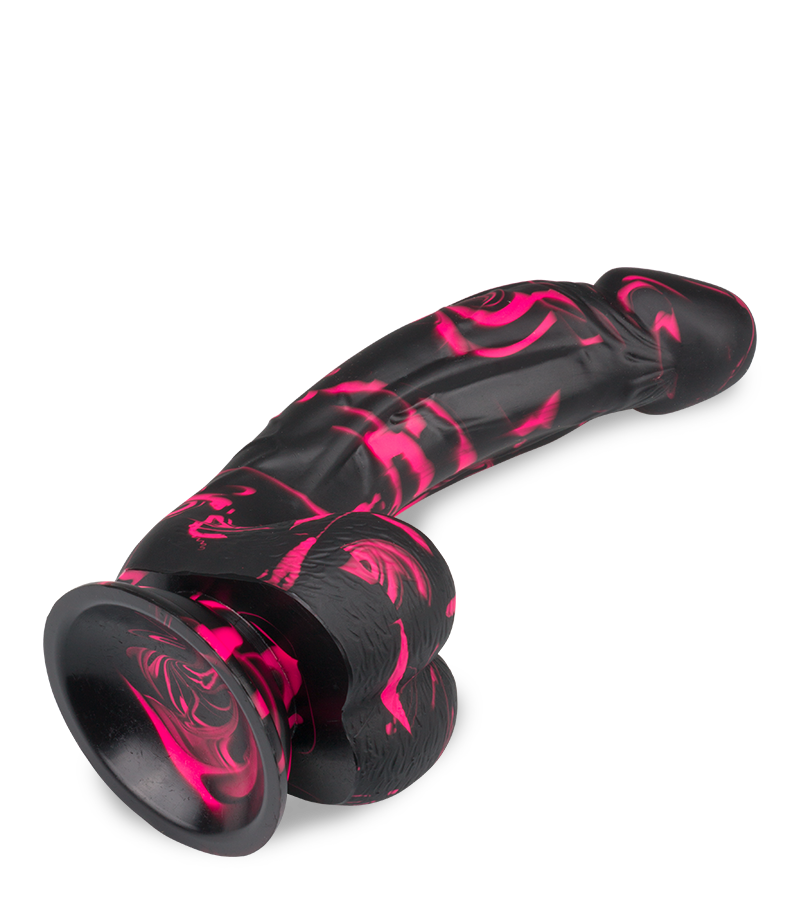 Gebogener Silikon-Dildo mit Saugnapf