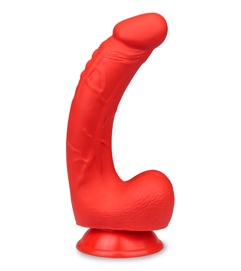 Gebogener Silikon-Dildo mit Saugnapf