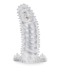 Laden Sie das Bild in den Galerie-Viewer, Genopptes Penis-Sleeve mit vibrierender Spitze