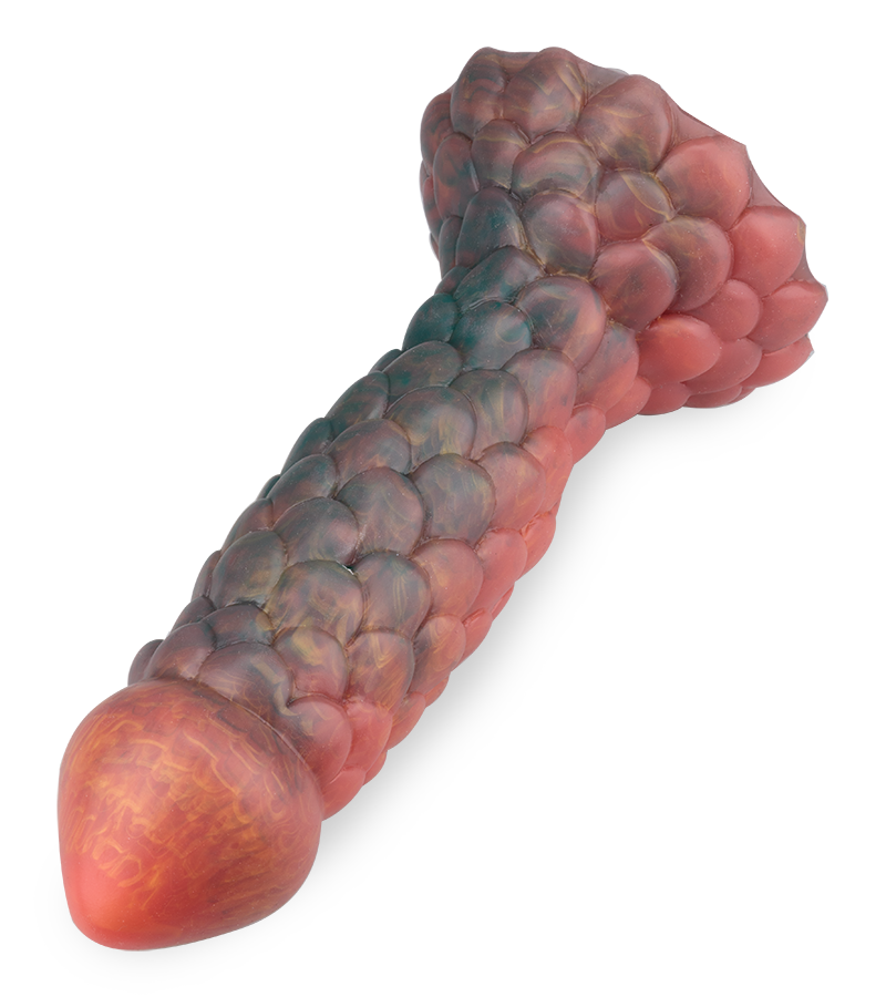Geschuppter Drachen-Dildo mit Saugnapf 19 cm