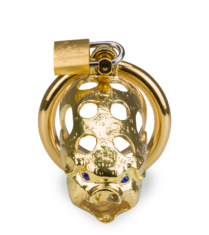 Goldfarbener Keuschheitsgürtel chinesische Astrologie Schwein