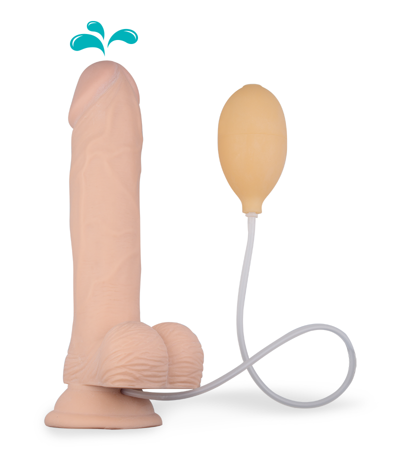 Großer ejakulierender Dildo mit Hoden