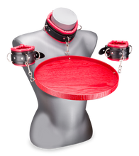 Laden Sie das Bild in den Galerie-Viewer, Hals- und Handfesseln mit Tablett für Sub