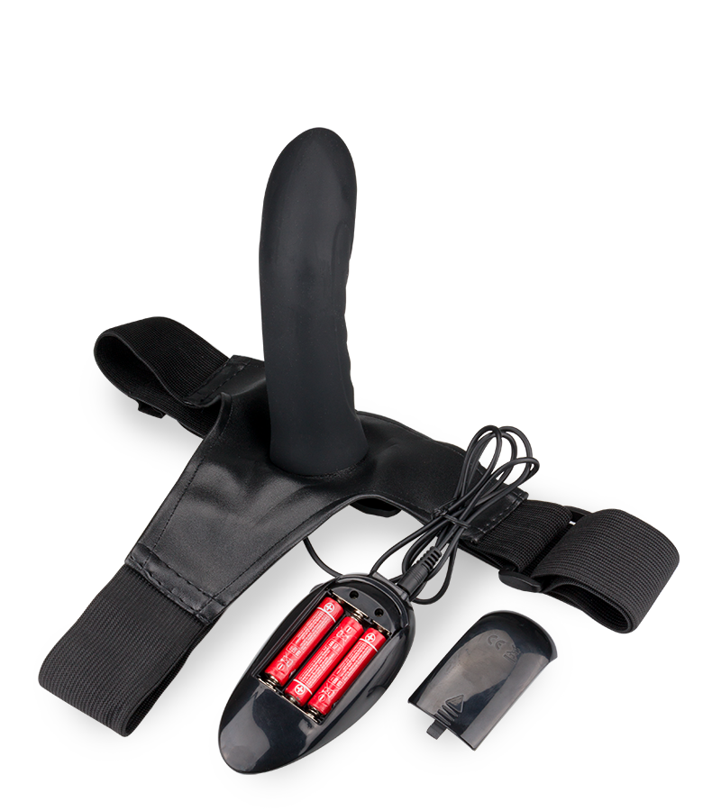 Hohler Silikon-Strapon mit Vibrationsfunktion