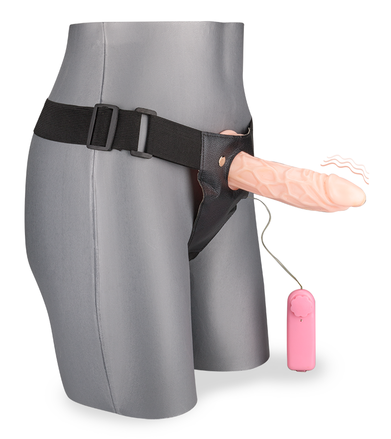 Hohler Strap-On-Dildo mit Vibration