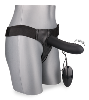 Hohler Strapon-Vibrator aus Silikon mit XL-Durchmesser