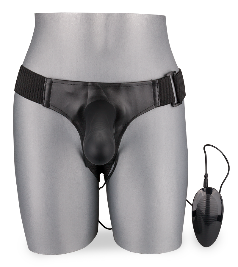 Hohler Strapon-Vibrator aus Silikon mit XL-Durchmesser