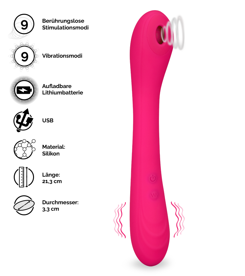 Klitorisstimulator mit berührungsloser Stimulation Charming