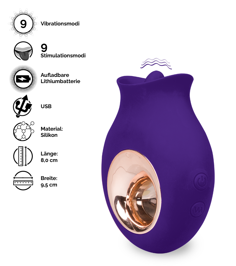 Klitorisstimulator mit vibrierender Zunge Kleopatra