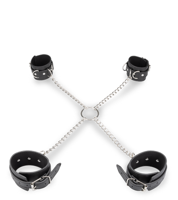 Kreuzfessel für Hand- und Fußgelenke aus Kunstleder