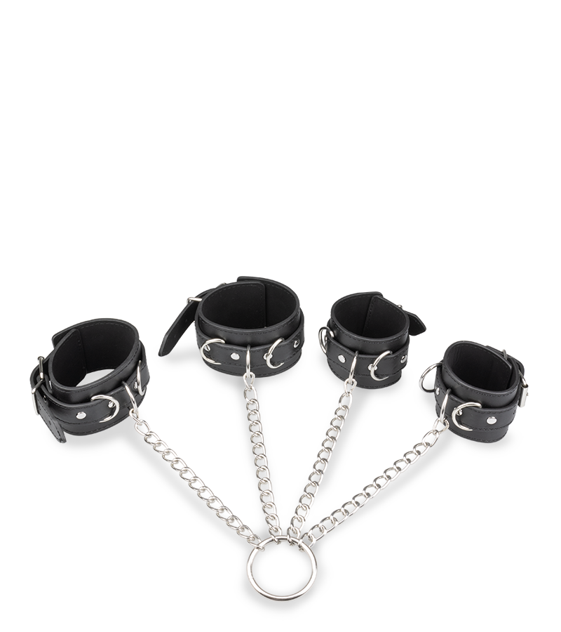 Kreuzfessel für Hand- und Fußgelenke aus Kunstleder