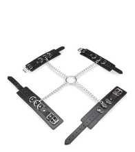 Laden Sie das Bild in den Galerie-Viewer, Kreuzfessel für Hand- und Fußgelenke aus Kunstleder